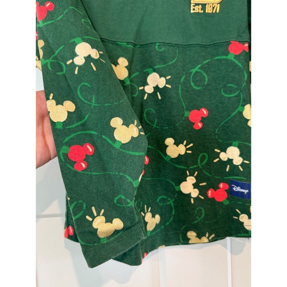 Disney Spirit Jersey Kids XS 4 Walt Disney World Holiday Mickey Christmas Green - Picture 3 of 9